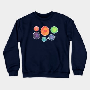 Watercolor Space Illustration Crewneck Sweatshirt